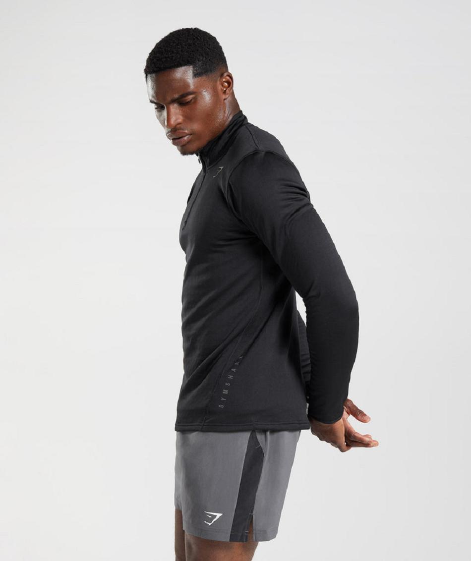 Gymshark Sport 1/4 Zip Muške Accessories Crne | HR 2756EBC